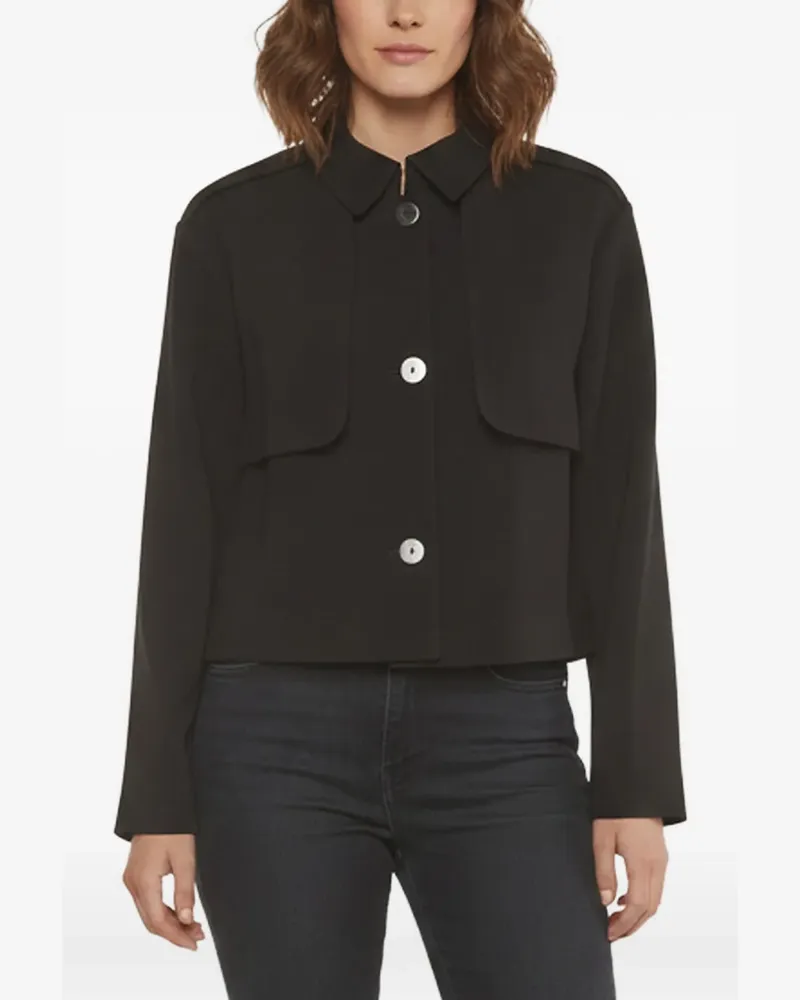 Theory Admiral Cropped-Jacke aus Krepp - Schwarz Schwarz