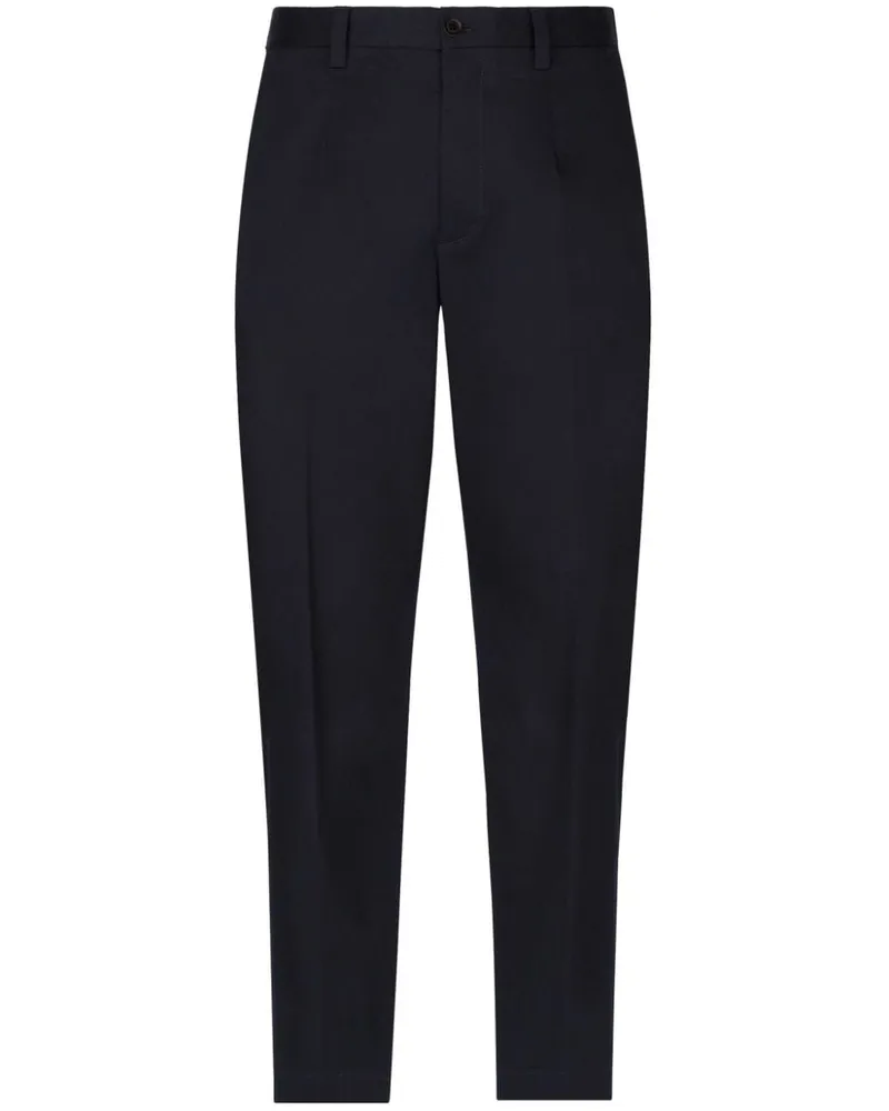 Dolce & Gabbana Tapered-Hose mit Logo-Schild - Blau Blau