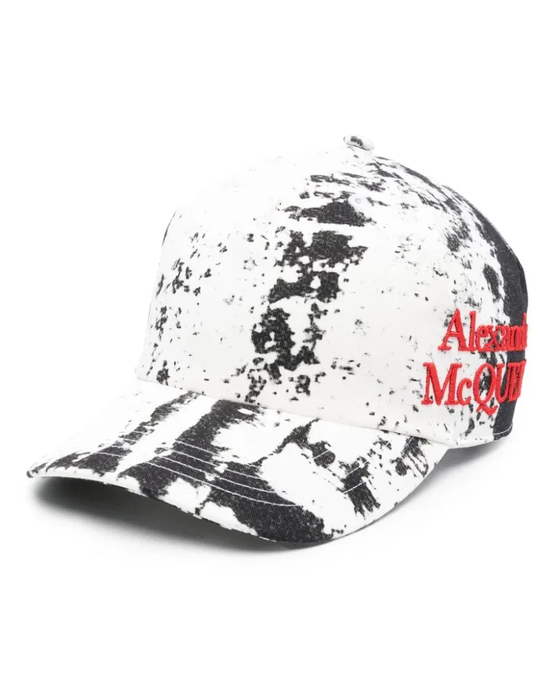 Alexander McQueen Baumwollhut mit abstraktem Print - Weiß Weiß