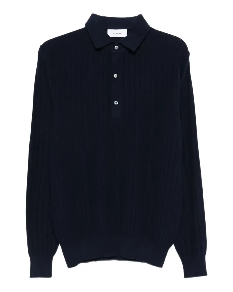 LARDINI Geripptes Poloshirt - Blau Blau