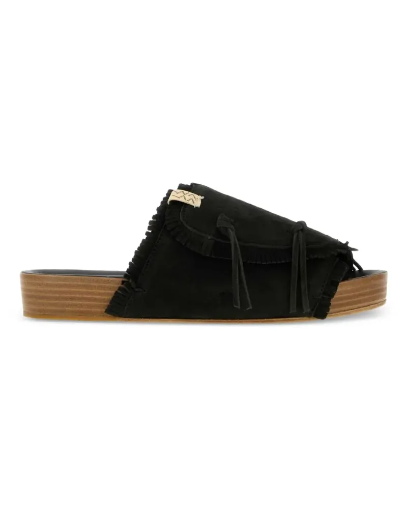 Visvim Christo fringed sandals - Schwarz Schwarz