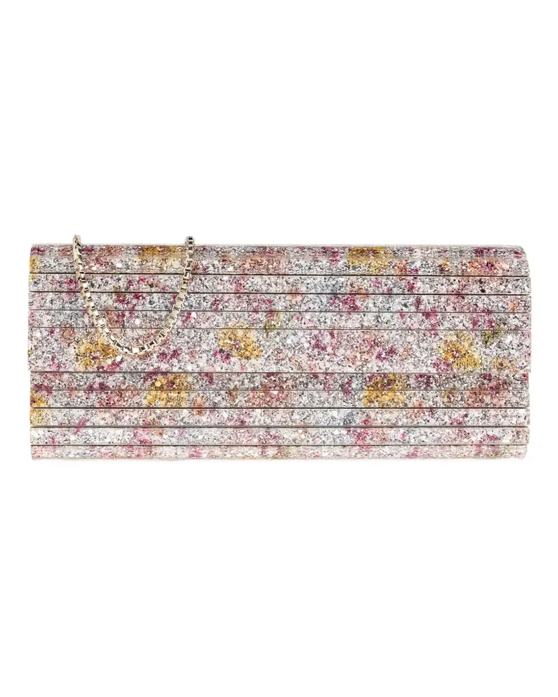 Jimmy Choo Clutch mit Blumendetail - Silber Silber