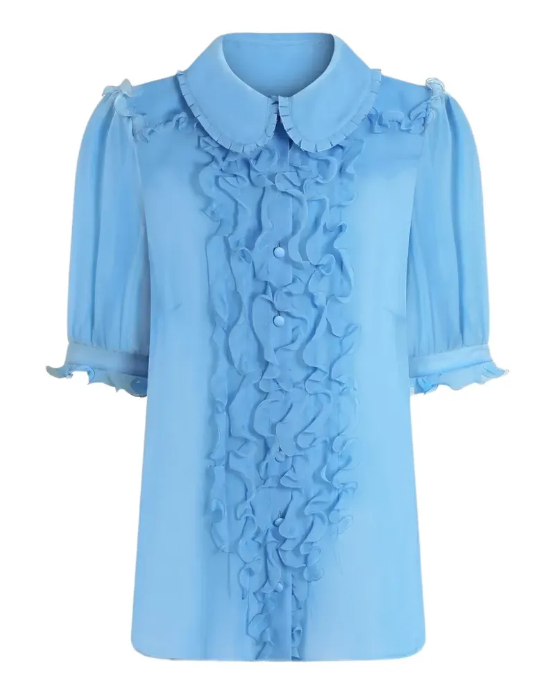 Dolce & Gabbana Chiffon-Hemd aus Seide - Blau Blau