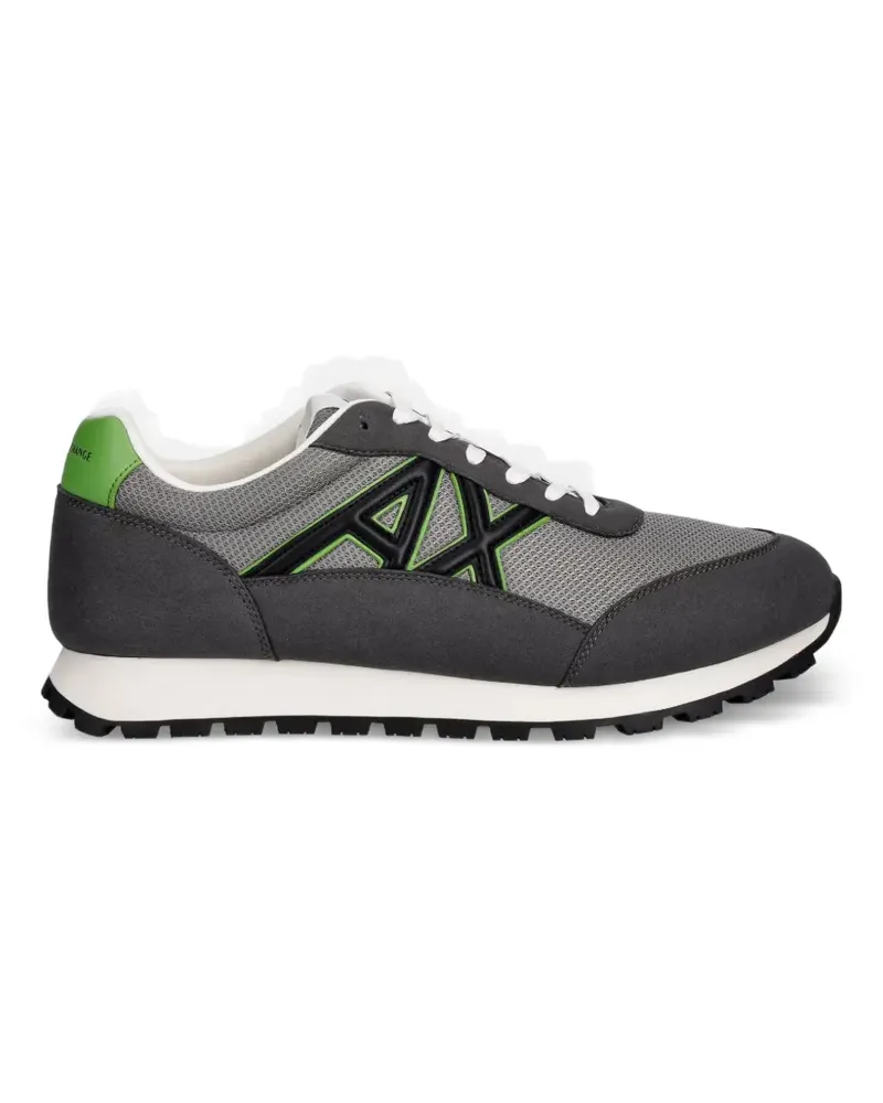 Armani Exchange logo-patch panelled sneakers - Grau Grau
