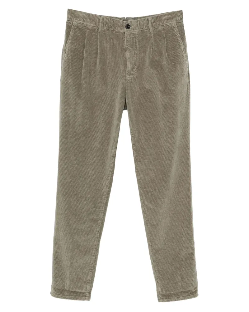 Incotex Cordhose mit Falten - Grün Grün