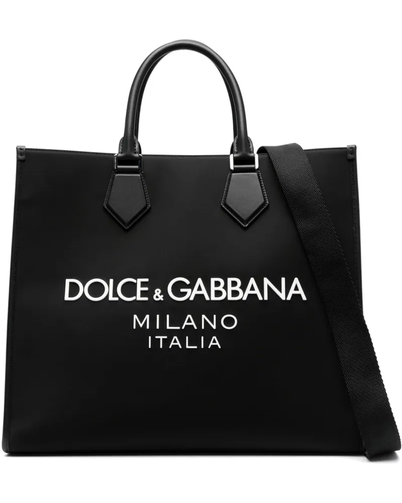 Dolce & Gabbana Shopper mit Logo-Prägung - Schwarz Schwarz