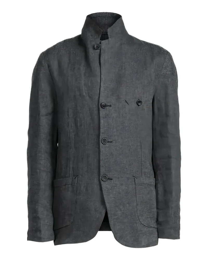 Hannes Roether high-neck button-up blazer - Grau Grau