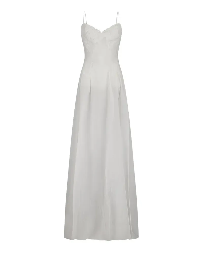 Ermanno Scervino embroidered spaghetti-strap dress - Weiß Weiß