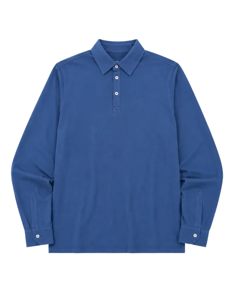 Heritage Langärmeliges Poloshirt - Blau Blau