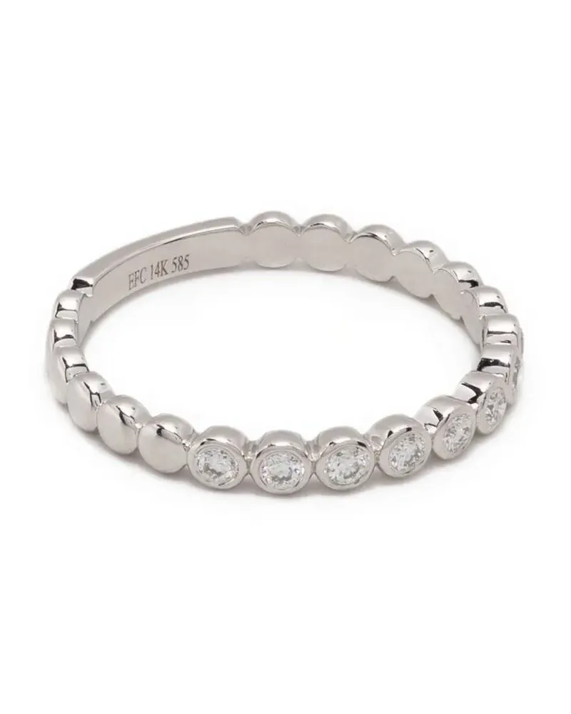 EF Collection 14kt Weißgoldring mit Diamanten - Silber Silber