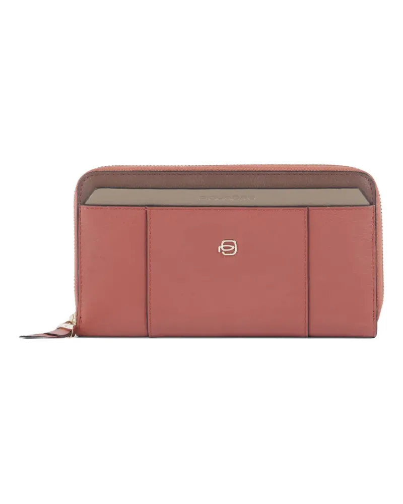 Piquadro zip-around leather wallet - Braun Braun