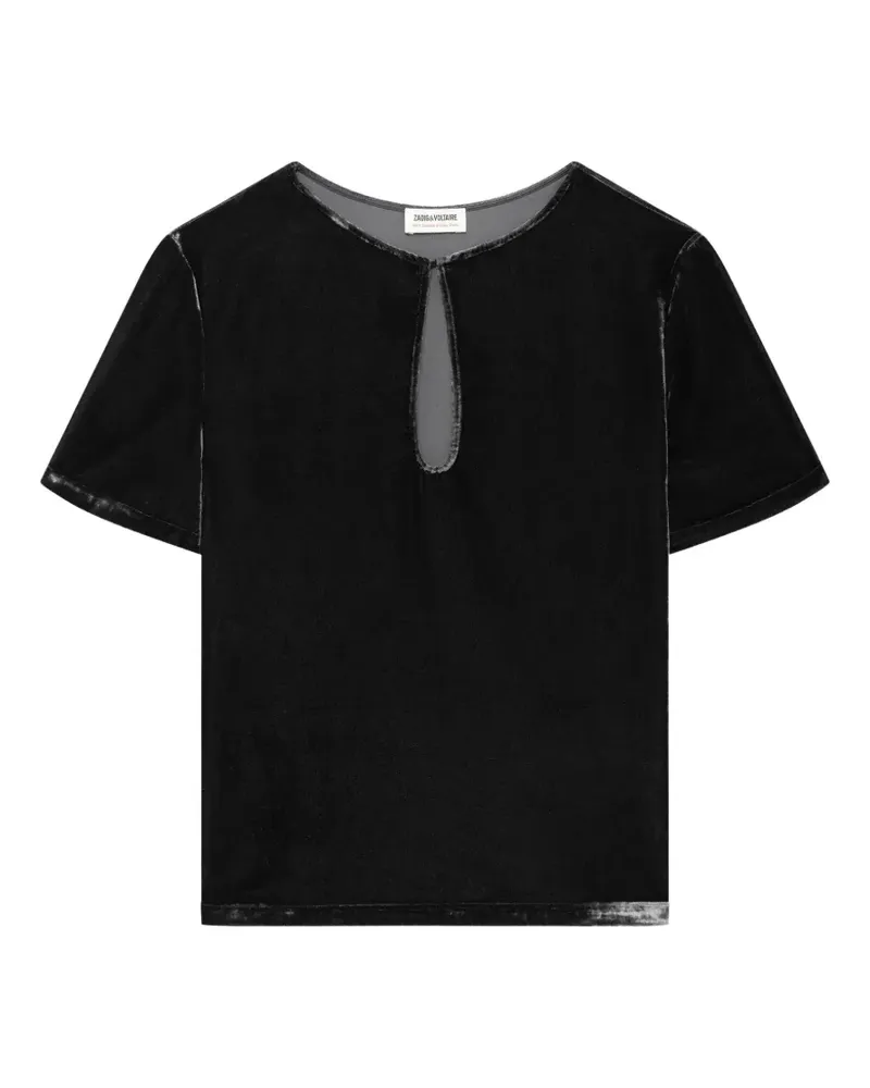 Zadig & Voltaire Tchai Oberteil aus Samt - Grau Grau