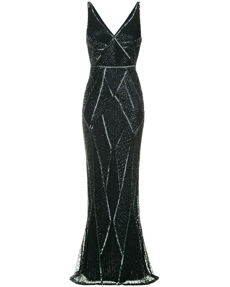 Rachel Gilbert Maxikleid mit Fransen - Blau Blau