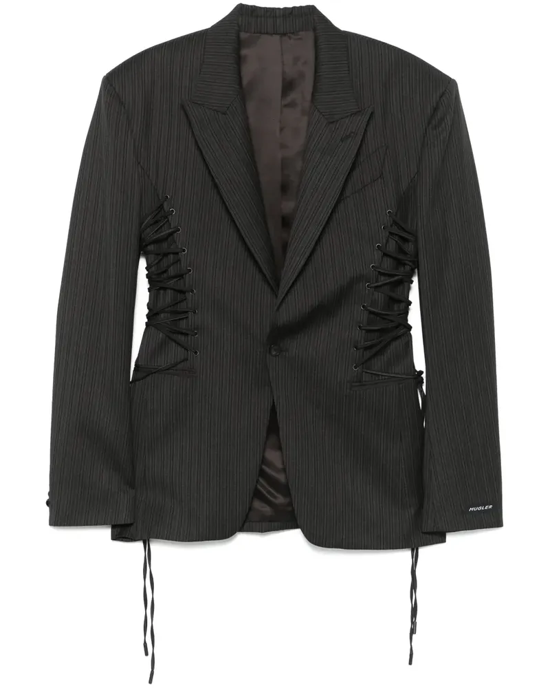 Thierry Mugler Blazer mit Nadelstreifen - Grau Grau