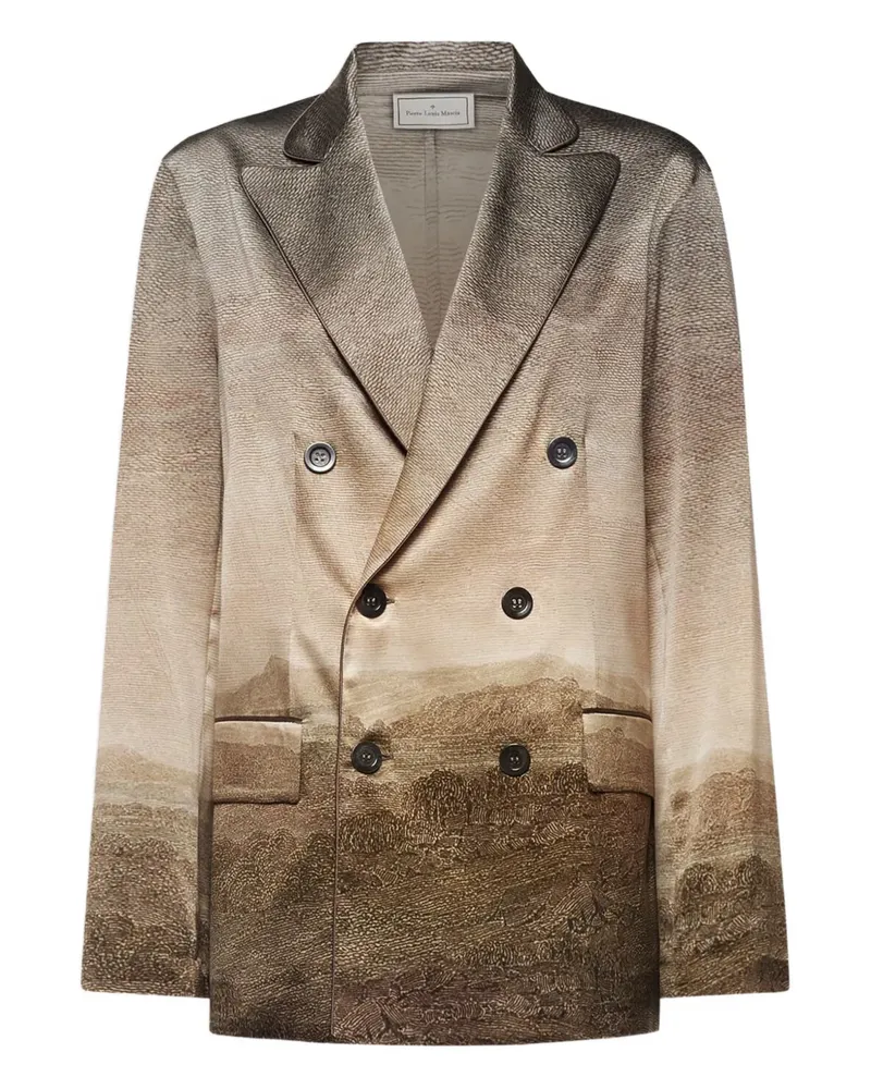 Pierre-Louis Mascia Adastrgum Jacke mit Landschafts-Print - Nude Nude