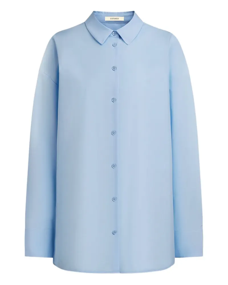 12 STOREEZ Hemd aus mercerisierter Baumwolle - Blau Blau