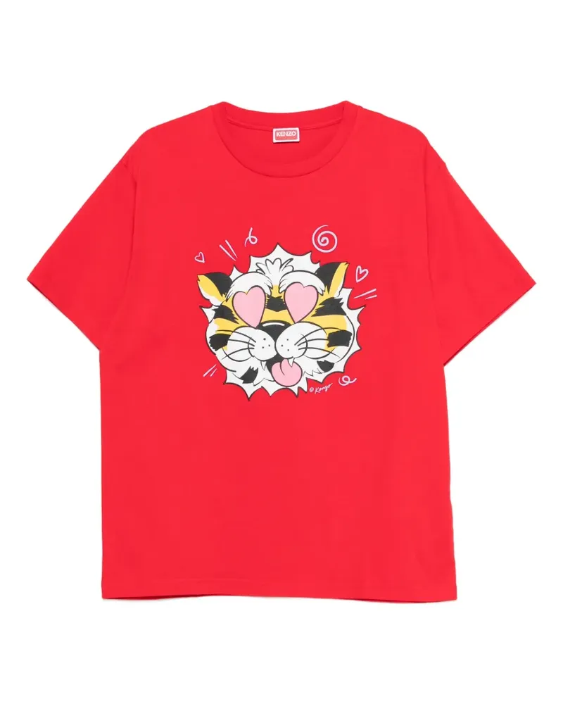 Kenzo T-Shirt mit grafischem Print - Rot Rot