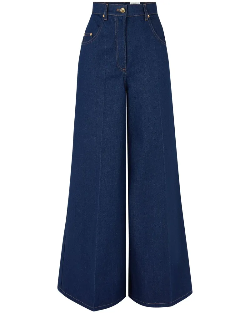 Nina Ricci Ausgestellte Cropped-Jeans - Blau Blau