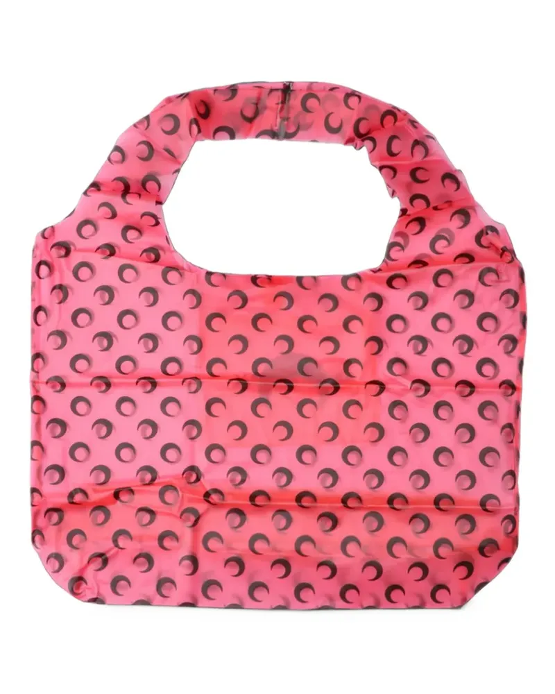 Marine Serre Shopping Bag mit Mondmotiv - Rosa Rosa