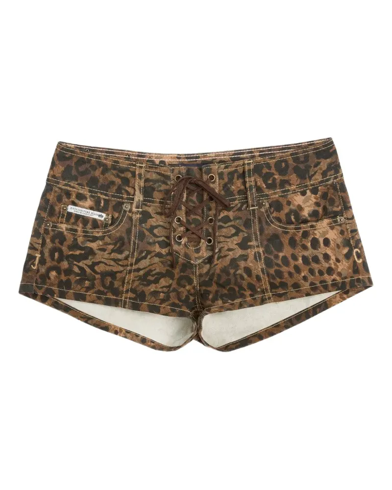 Juicy Couture animal-print lace-up shorts - Braun Braun