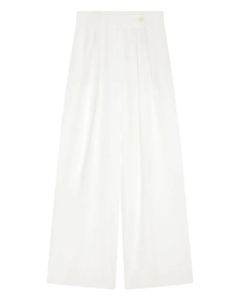 Dries van Noten Wide-Leg-Hose mit Bundfalten - Weiß Weiß