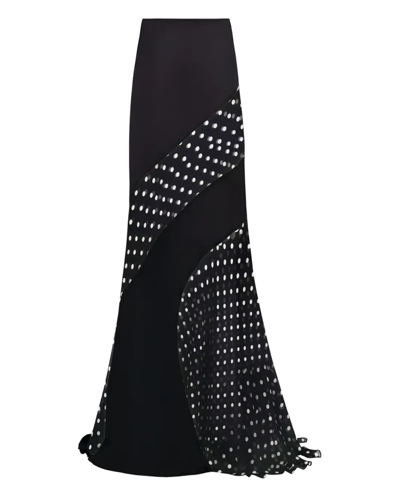 Nina Ricci Maxirock mit Polka Dots - Schwarz Schwarz