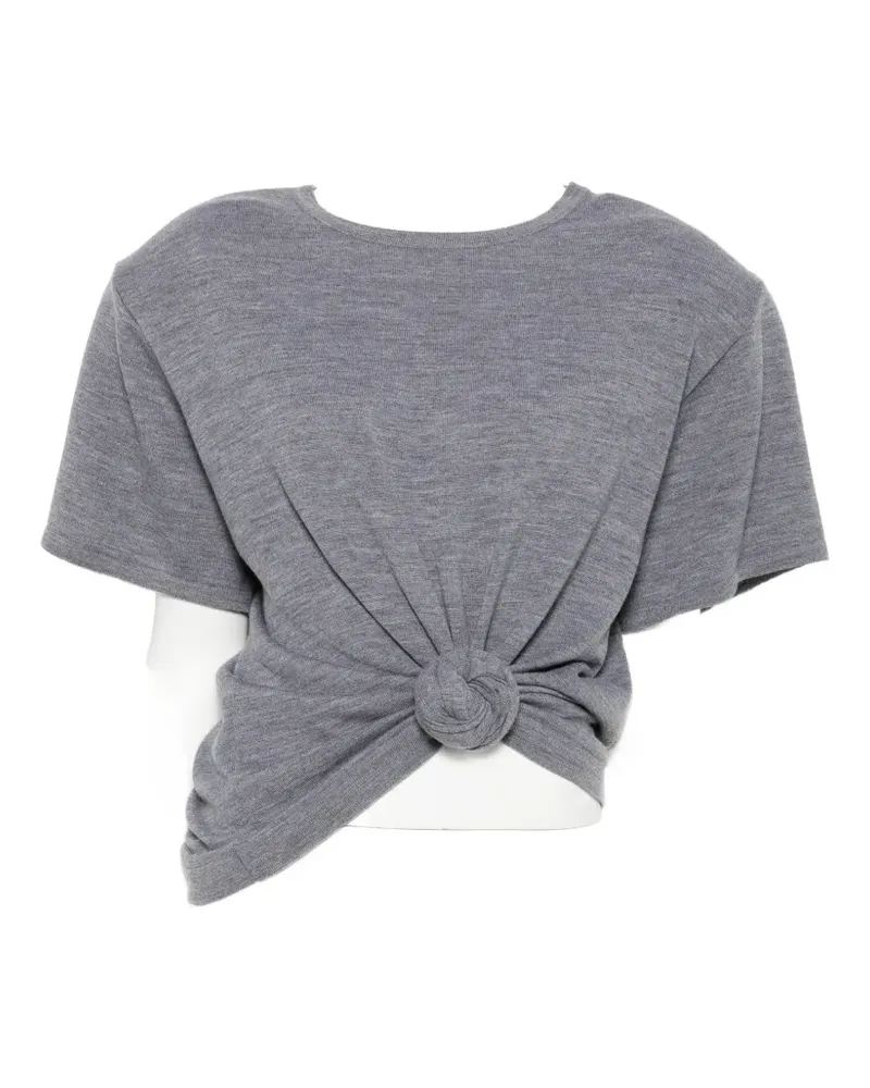 Magda Butrym knot-detail short-sleeve T-shirt - Grau Grau