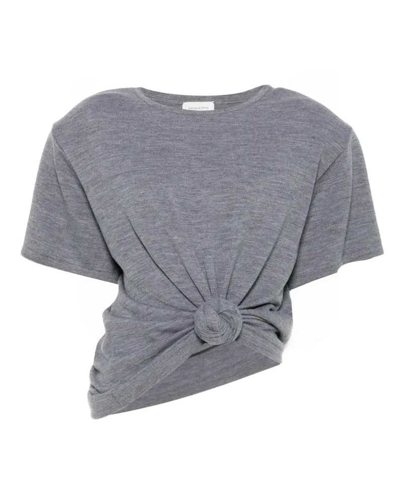 Magda Butrym Cropped-Hemd mit Knotendetail - Grau Grau