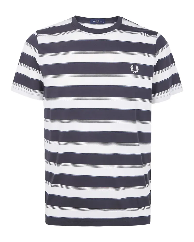 Fred Perry striped-pattern T-shirt - Blau Blau