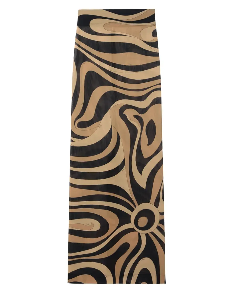Emilio Pucci Maxirock mit Marmo-Print - Schwarz Schwarz