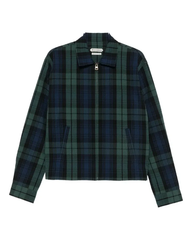J.W.Anderson check-pattern front-zip blouson jacket - Blau Blau