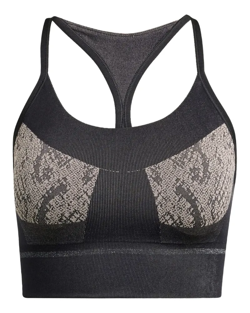 adidas Sport-BH mit Schlangen-Print - Schwarz Schwarz