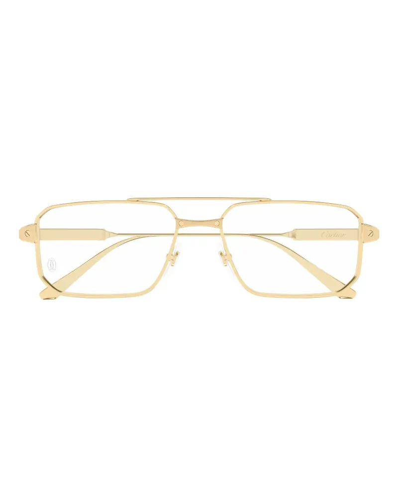 Cartier Santos de Cartier Sonnenbrille mit geometrischen Gestell - Gold Gold
