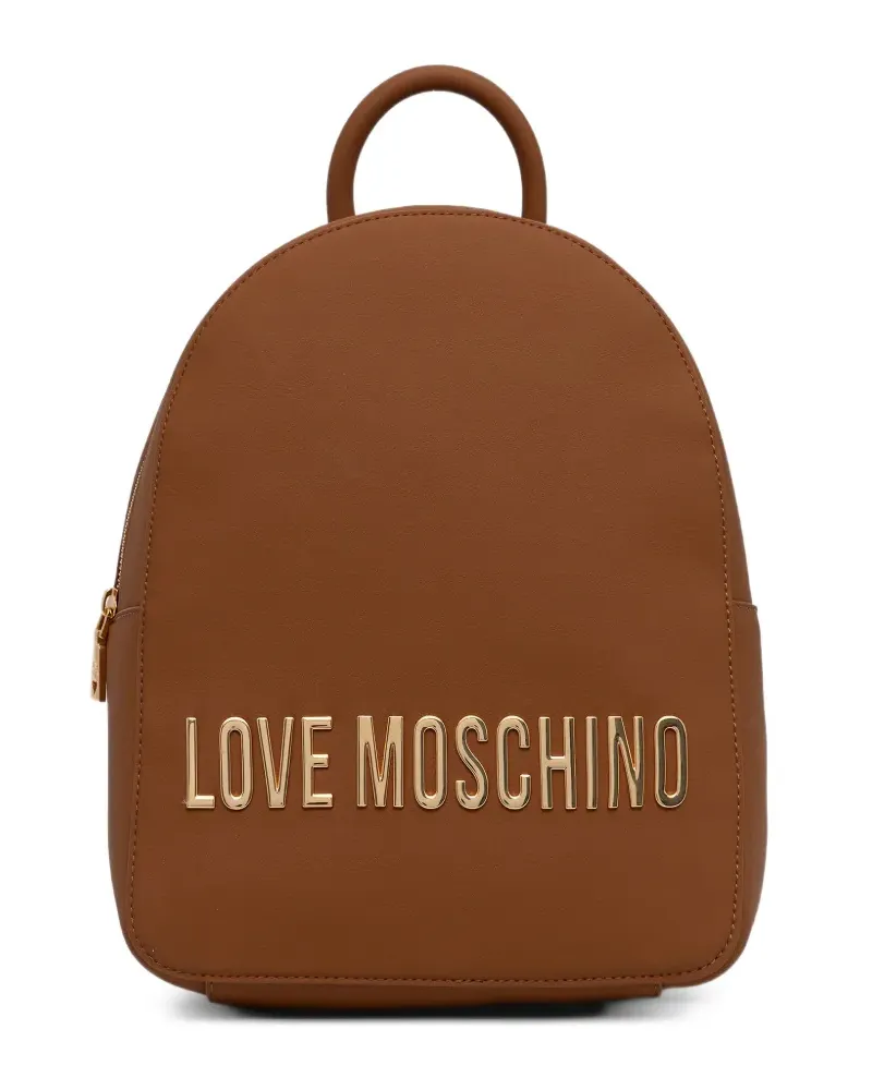 Moschino Rucksack mit Logo-Schild - Braun Braun