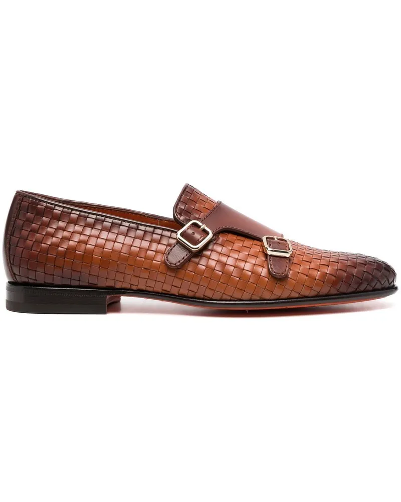 Santoni Monk-Schuhe mit Webmuster - Braun Braun