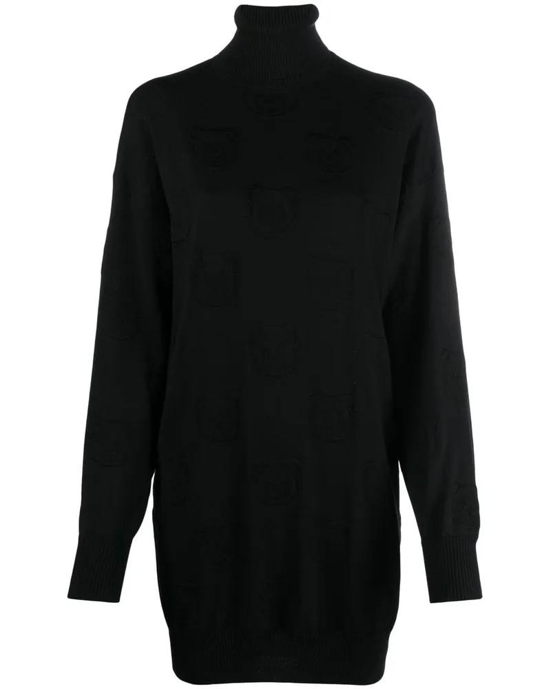 Moschino Strickkleid mit Logo - Schwarz Schwarz