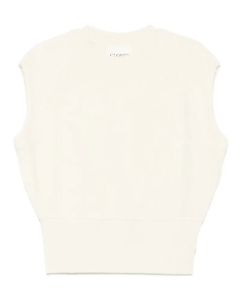 Closed ribbed-trim vest - Nude Nude