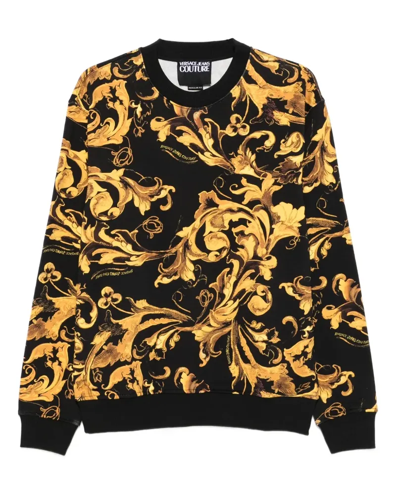 Versace Jeans Sweatshirt mit Barocco-Print - Schwarz Schwarz
