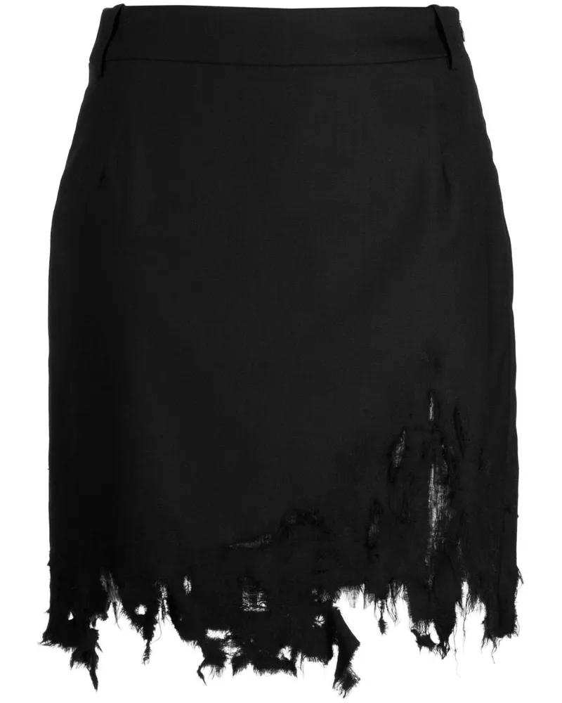 Natasha Zinko Rock mit Distressed-Saum - Schwarz Schwarz
