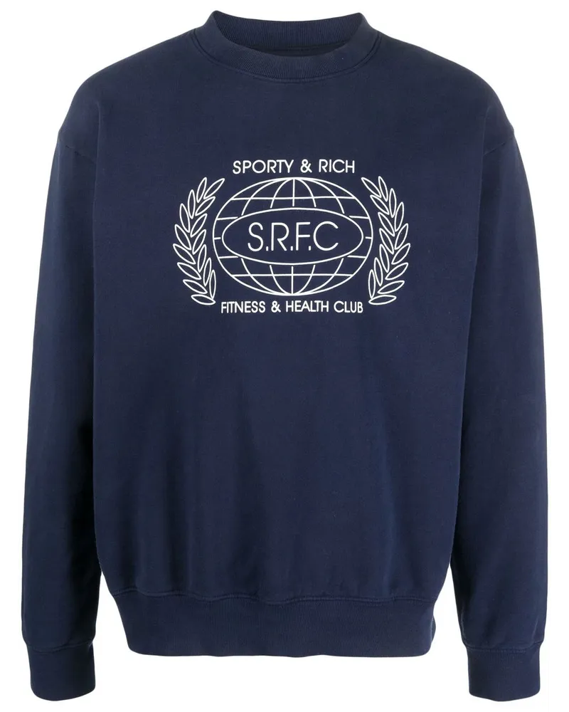 SPORTY & RICH Sweatshirt mit SRFC-Print Blau