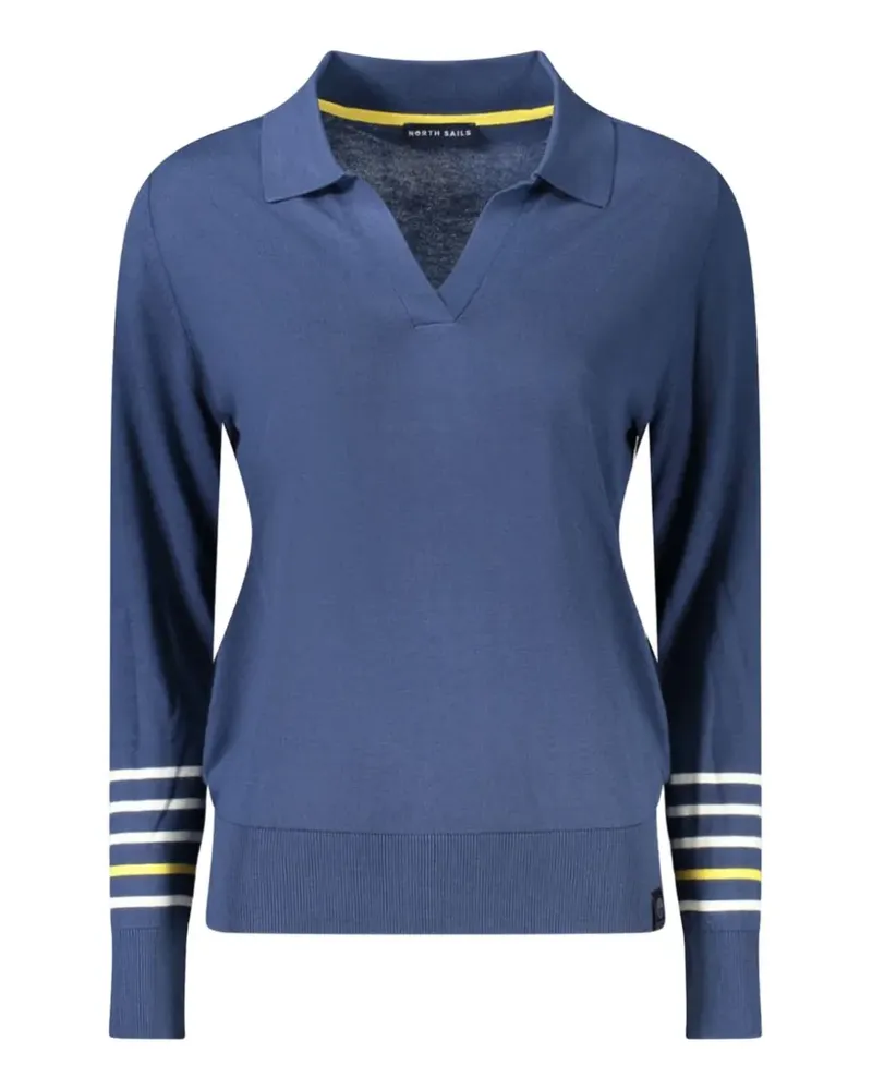 North Sails V-neck stripe-detail sweater - Blau Blau