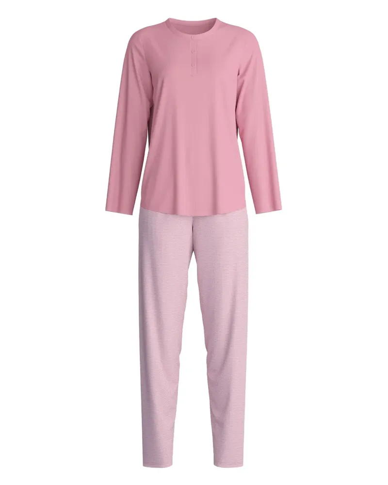 Calida henley-neck striped-pattern pyjama - Rosa Rosa