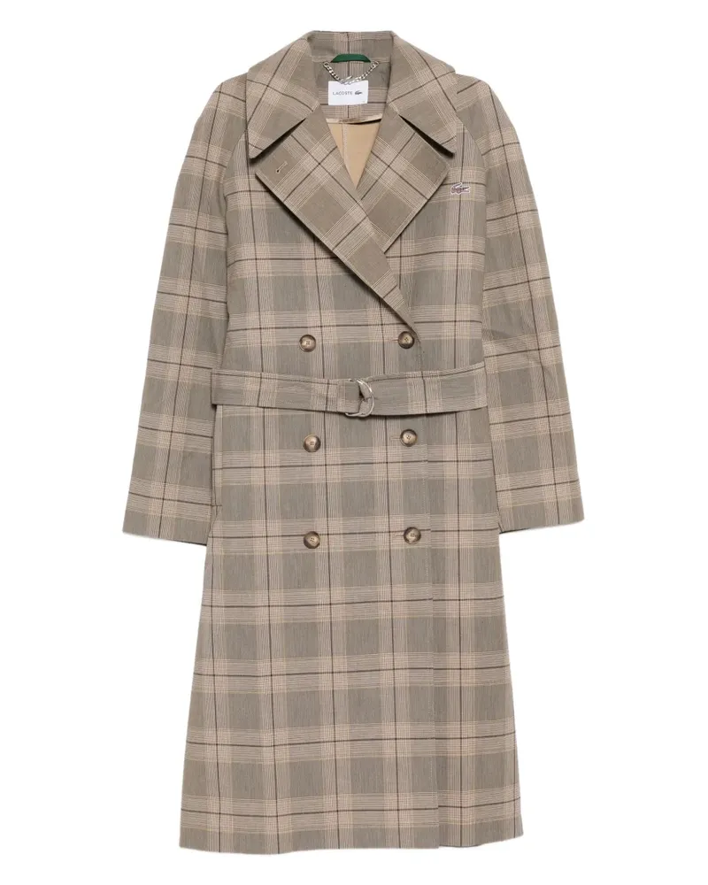 Lacoste Karierter Mantel - Nude Nude