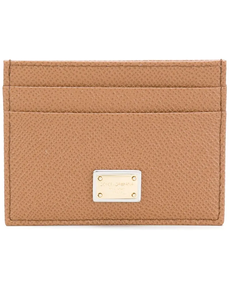 Dolce & Gabbana Kartenetui mit Logo-Schild - Braun Braun