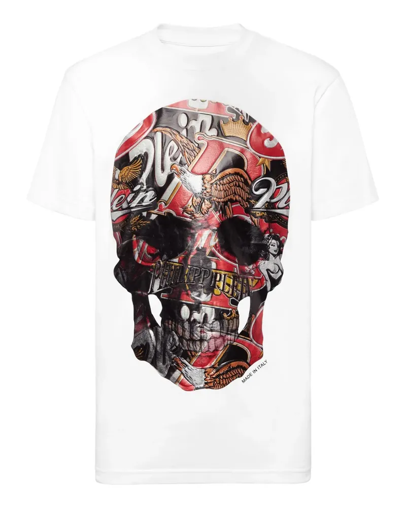 Philipp Plein Beer Skull T-Shirt - Weiß Weiß