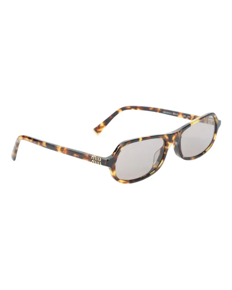 Miu Miu Regard tortoiseshell-effect logo-plaque sunglasses - Braun Braun
