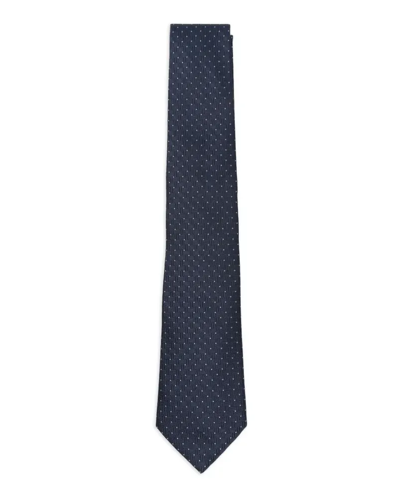 Canali polka-dot basket-weave tie - Blau Blau
