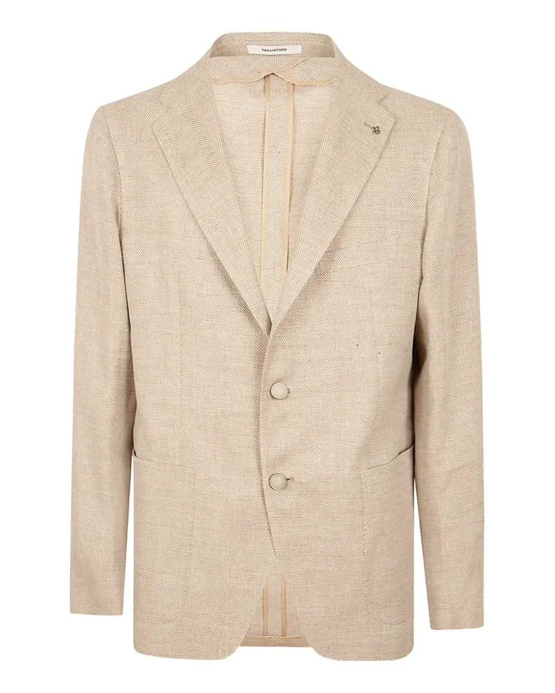 Tagliatore herringbone-weave notched-lapel blazer - Braun Braun