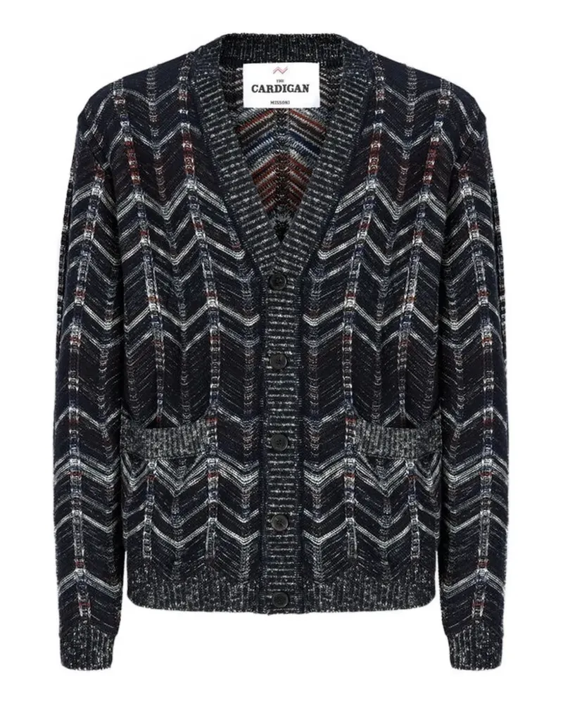 Missoni Zickzack-Cardigan mit gerippten Details - Blau Blau