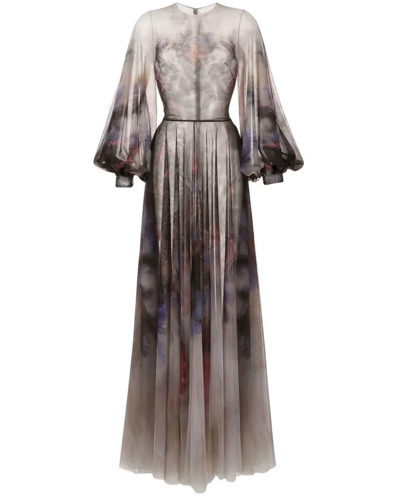 Saiid Kobeisy Abendkleid mit Print - Schwarz Schwarz